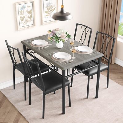 ✓Kitchen Dining Room Table Set for 4 with Chairs Dining