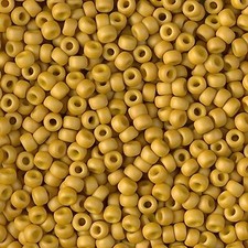 Miyuki Round Rocailles Size 8/0 Seed Beads Matte Opaque Mustard Approx 22GM