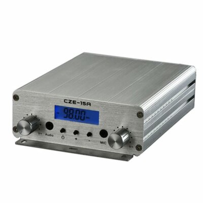 CZE-15A Digital Smart FM Transmitter 15W Radio Station+ 1/4 wave GP Antenna New