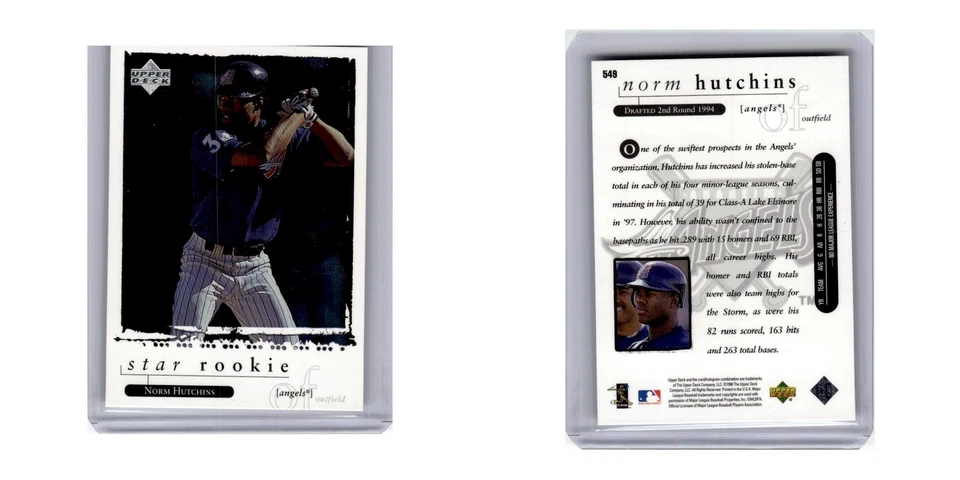 1998 Upper Deck Star Rookies Norm Hutchins Angels #549 - Image 3 of 3