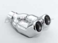 Dt-048 Stainless Exhaust Tip Dual Double Wall Turn Up 2.25 Inlet 10 Long