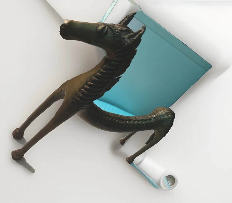 Vintage Bronze Horse Statue Figure India Tribal Folk Art Metal - Image 3 of 4