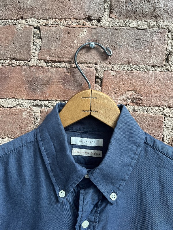 UnionMade Men’s Pinpoint Oxford Shirt, Sz Small, Blue 100% Cotton, USA