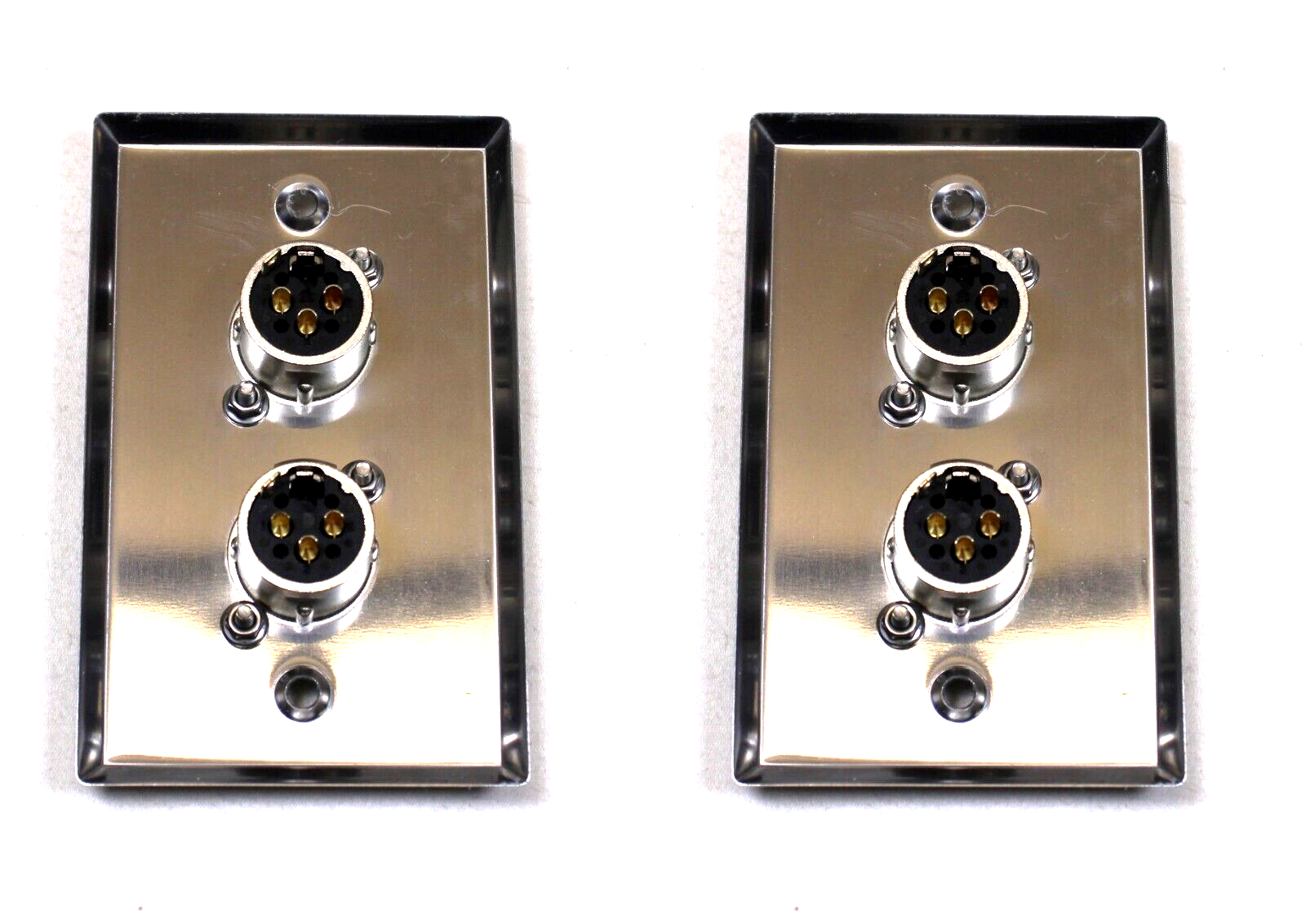 (2) Two Double XLR Single Wall Plates w Neutrik NC3FDL1 Female