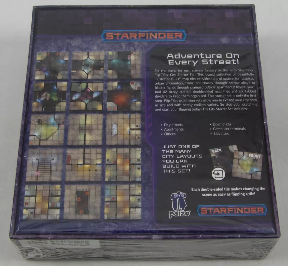Starfinder Flip-Tiles City Starter Set NEW SEALED - contains 42 Full-Color Tiles - Image 3 of 3