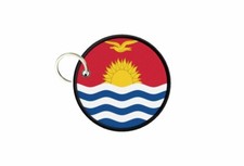 Keychain Kiribati Flag Printed Round Badge
