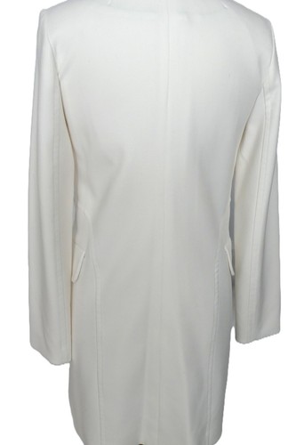 Cappotto doppiopetto primavera Shoshanna Off-White con bottoni neri taglia US 2 nuovo con etichette - Foto 8 di 15