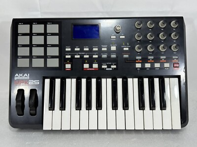 【中古】（非常に良い）Akai Professional MIDIコントローラ(25鍵・12パッド) MPK25 AKAI MPK25 ~ 25-key Keyboard Controller with MPC Pads ~ Working