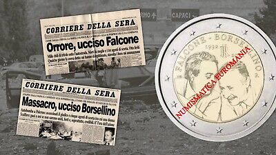 Comprar 2 EURO ITALIA 2022 FALCONE E BORSELLINO SUBITO DISPONBILE!!! FDC DA ROTOLINO