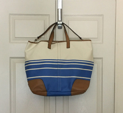 バッグ COACH Signature Canvas Bag White Blue s-l400.jpg