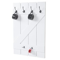 Wandboard HWC-D13, Tassenhalter HäNgeregal, 6 Haken 91X60Cm, Weiß Lackiert