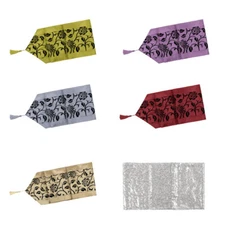 Table Runner 76"X11" Flower Blossom Damask Cloth Wedding Decor