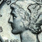 1945 mercury dime Error Heavy  Clash Marks Obverse