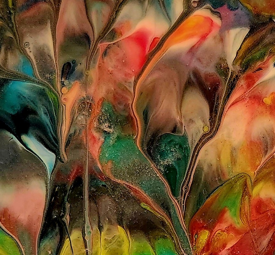 Set of 4 Unframed 6" x 6" Resined Abstract Acrylic Canvas Art eBay