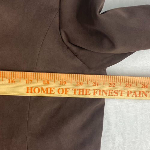 London Fog Jacket Womens Medium Petite Brown All Weather Suede Pockets Full Zip - Picture 11 of 16