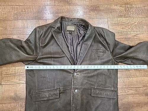 Vintage CABELA’S Brown Leather BUFFALO NICKEL Blazer 50R PATINA Western Jacket - Picture 4 of 10