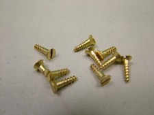 Small solid brass screws,pack 25 No.3 x 3/8" (2.5 x9.5mm) countersunk slotted
