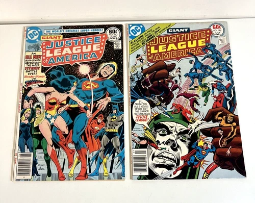 DC JUSTICE LEAGUE OF AMERICA GIANT #143-#144 (2 Comic lot) 1977 VINTAGE