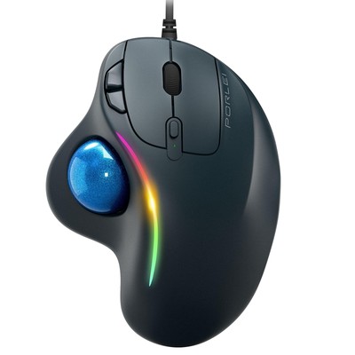 RGB Wired Trackball , Ergonomic Comfort Design Reduces Muscle Strain, Easy Th...