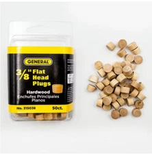 General Tools Wood 3/8 in. Flat Head Plugs (50 Pack)