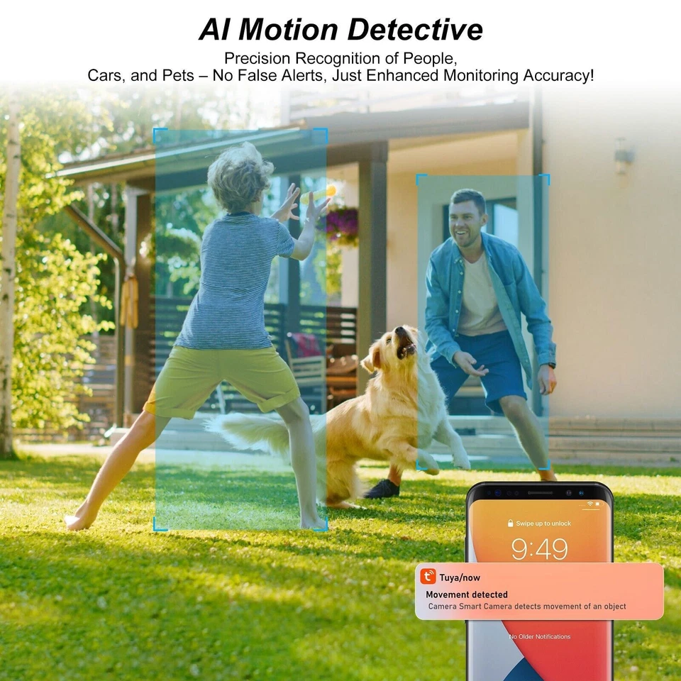 2K Dual Band WiFi6 Solar Battery Power Wireless Security Camera Outdoor 4PACK - Image 3 of 4