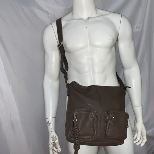 pre-loved auth SEE BY CHLOE mocha brown LEATHER crossbody BAG zip top - Picture 13 of 13