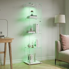 Glasvitrine Standvitrine mit LED,für Sammlung Vitrine mit 4-Lagen Sammlervitrine