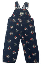 Vintage OshKosh B  gosh Vestbak Blue Corduroy Overalls 18M Floral 90s