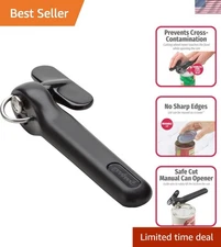 Good Cook Safe Cut Manual Can Opener - No Sharp Edges, Ergonomic Black Design