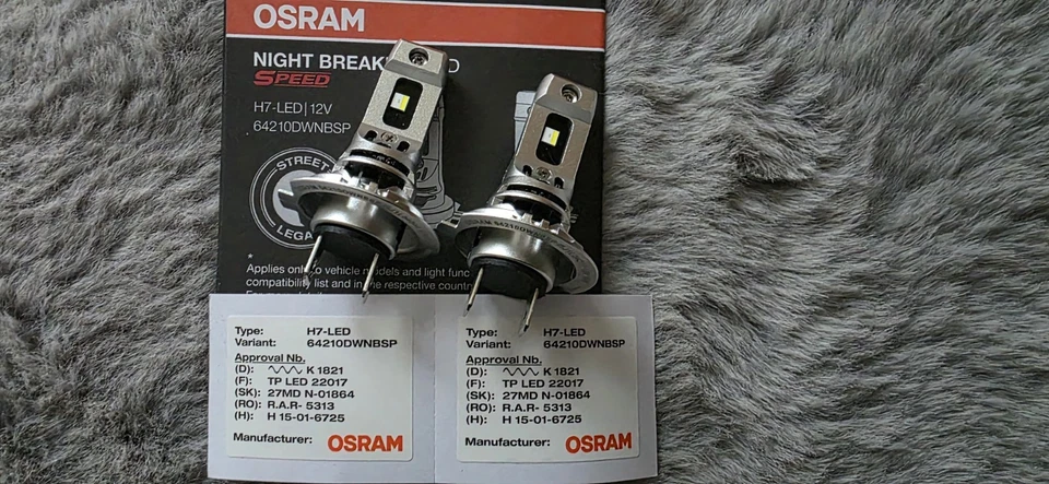 2x OSRAM H7 NIGHT BREAKER LED SPEED 450 6000K StVZO-Konforme 2025 - Bild 2 von 4