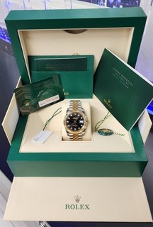 Rolex Datejust 41mm 126333 Oystersteel and Yellow Gold Black Dial with Diamonds