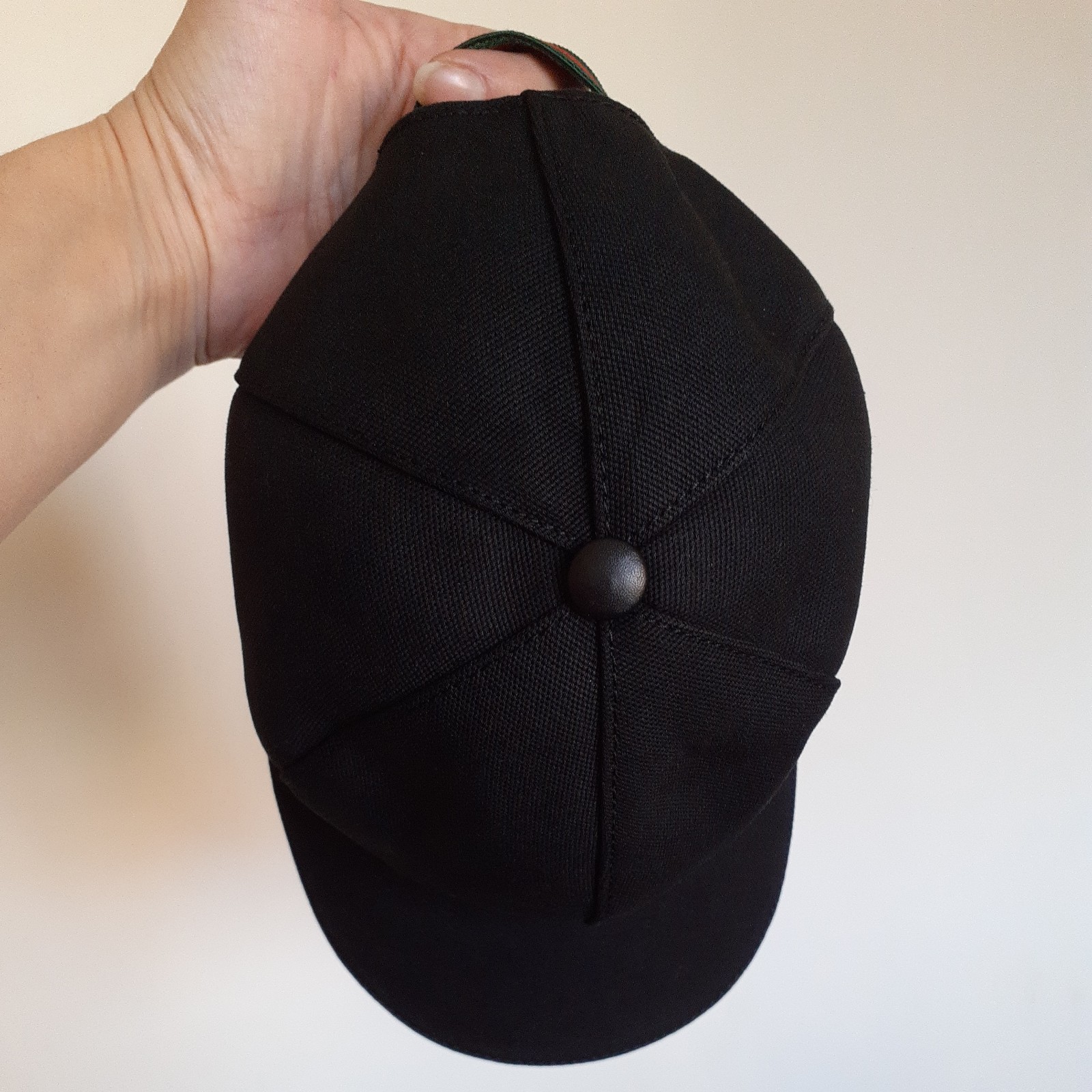 Gucci GG  Logo Cotton Baseball Cap Hat Black/Red Green elastic back. M.Rrp 375£ image 6