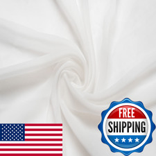 Qidkeo Ivory Chiffon Fabric By The Yard 59 Wide10 Yards Continuous Xf-10Yard