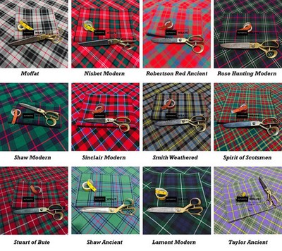 Scottish Tartan Fabrics  100%Acrylic, 52'' Wide (Running Yards) New Arrivals 2026