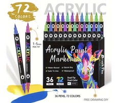 72 Colors Acrylic Paint Markers with 36 Dual-...