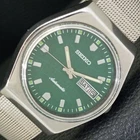 VINTAGE SEIKO AUTOMATIC 6309A JAPAN MENS GREEN COLOR DIAL WATCH a701641-1