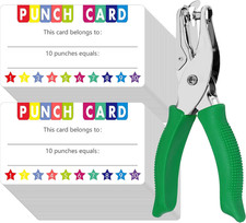 200 PCS Punch Cards, Incentive Card with Handheld Puncher Kit Star Shaped Incent
