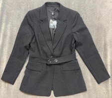 NEW WHITE HOUSE BLACK MARKET WHBM 215 BELTED ONE BUTTON BLAZER SZ 8