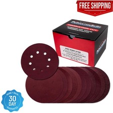 160 Pack 5 inch Sanding Discs 8-Hole Red Variety Pack Grit, Hook ,Loop Sandpaper