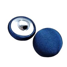 20 Pcs Satin Covered Metal Shank Buttons Cloth Buttons for 12.5mm Dark Blue