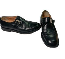 BRUNO MAGLI Italy FALKNER Black Leather Monk Strap Loafers Men's Size US 7.5 M