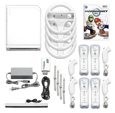 Nintendo Wii Console HD + Mario Kart+ Pick 1-4 Voomwa Remotes + 1