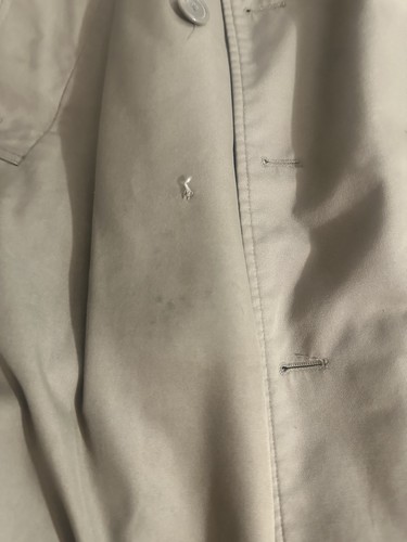 Gabardina Adolfo Abrigo Vintage Beige Con Forro Abotonada - Imagen 18 de 19