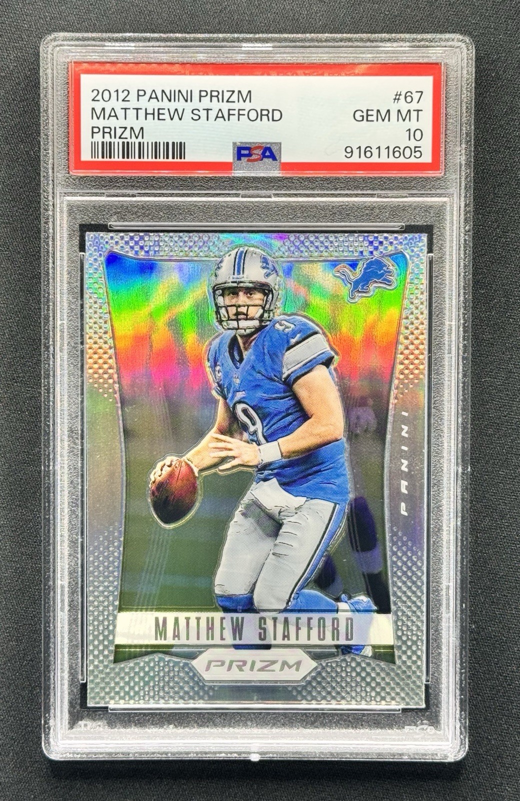 2012 Panini Prizm Silver Prizm Matthew Stafford #67 PSA 10 GEM MINT LIONS RAMS
