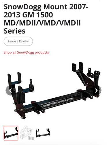 Buyers Snow Dogg Md75 Plow Mount  2007-2013 GMC Sierra 1500