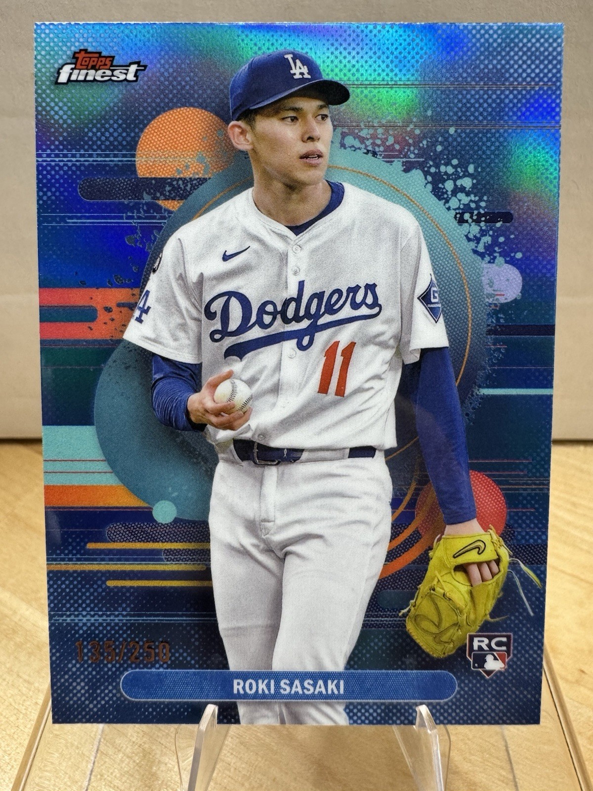 2025 Topps Finest - Uncommon Roki Sasaki #116 Sky Blue Refractor /250 (RC)