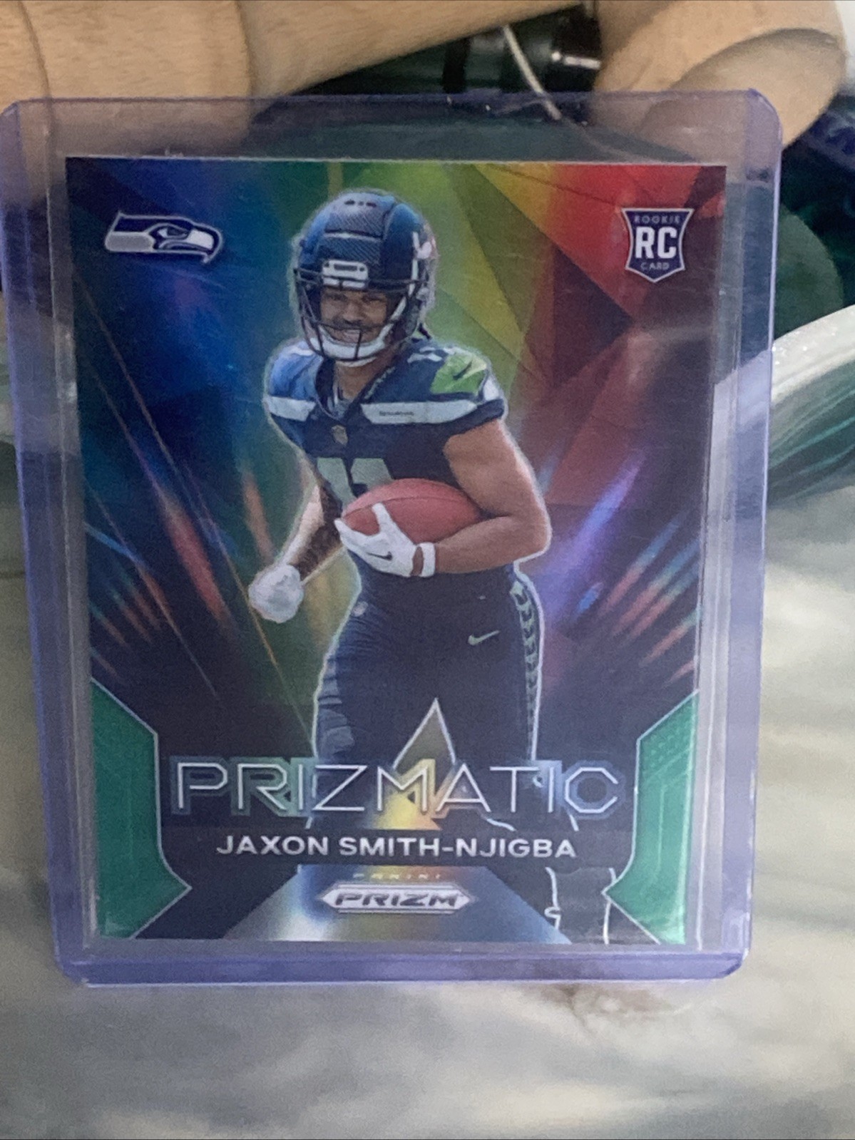 2023 Panini Prizm - Prizmatic Jaxon Smith-Njigba #1 Green Wave Prizm (RC)