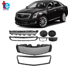 Black Front Upper Grill Lower Grille Outer Frame For Cadillac Xts 2013-2017