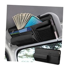Car Sun Visor Organizer, Car Visor Pocket Wallet Pouch Holder, Vehicle Black