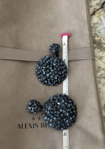 100 % authentische Alexis Bittar Nova Marquis blaue Kristallkugel Clip-On Ohrringe - Bild 12 von 12